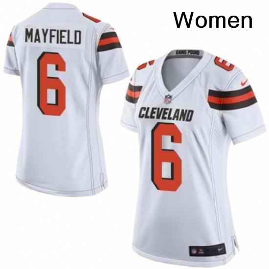 Womens Nike Cleveland Browns 6 Baker Mayfield Game White NFL Jersey